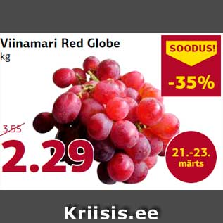 Allahindlus - Viinamari Red Globe kg