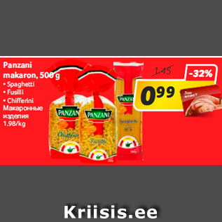 Allahindlus - Panzani makaron, 500 g