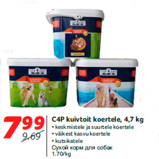 Allahindlus - C4P kuivtoit koertele, 4,7 kg