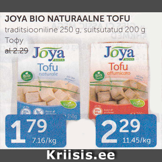 Allahindlus - JOYA BIO NATURAALNE TOFU