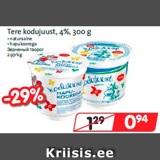 Allahindlus - Tere kodujuust, 4%, 300 g