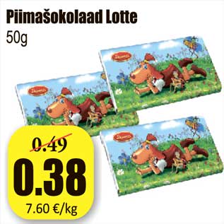 Allahindlus - Piimašokolaad Lotte