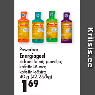 Allahindlus - Powerbar Energiageel