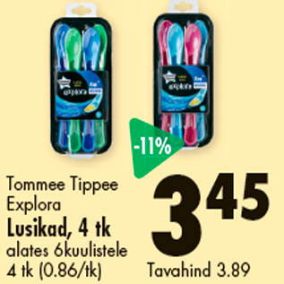 Allahindlus - Tommee Tippee Explora Lusikad, 4 tk