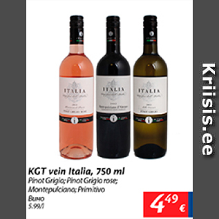 Allahindlus - KGT vein Itaalia, 750 ml