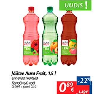 Allahindlus - Jäätee Aura Fruit, 1,5 l