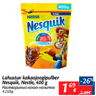 Allahindlus - Lahustuv kakaojoogipulber Nesquik, Nestle, 400 g