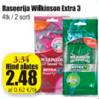 Allahindlus - Raseerija Wilkinson Extra 3