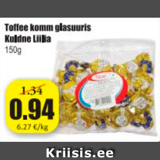 Allahindlus - Toffe komm glasuuris Kuldne Liilia 150 g