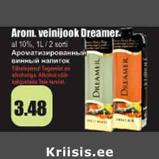 Allahindlus - Arom.veinijook Dreamer al 10%, 1 L / 2 sorti