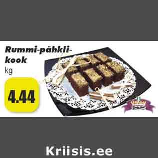 Allahindlus - Rummi-pähklikook