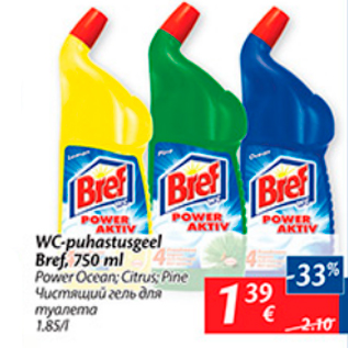 Allahindlus - WC-puhastusgeel Bref, 750 ml