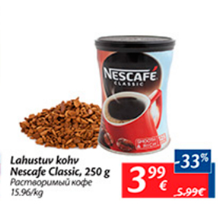 Allahindlus - Lahustuv kohv Nescafe Classic, 250 g