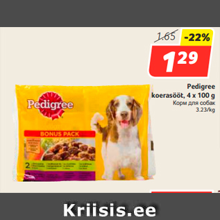 Allahindlus - Pedigree koerasööt, 4 x 100 g