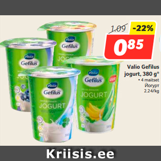 Allahindlus - Valio Gefilus jogurt, 380 g*