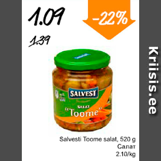 Allahindlus - Salvesti Toome salat, 520 g