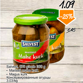 Allahindlus - Salvest, 675 g/neto 360 g