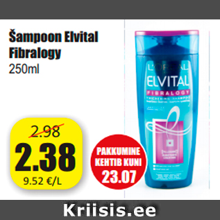 Allahindlus - Šampoon Elvital Fibralogy 250ml