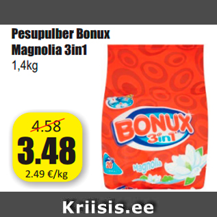 Allahindlus - Pesupulber Bonux Magnolia 3in1 1,4kg