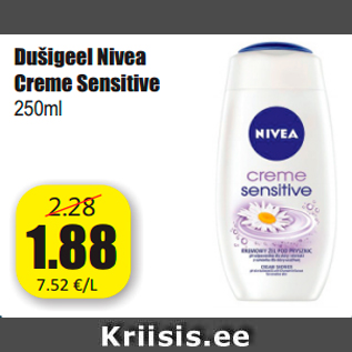 Allahindlus - Dušigeel Nivea Creme Sensitive 250ml