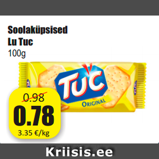 Allahindlus - Soolaküpsised Lu Tuc 100g