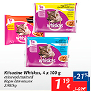 Allahindlus - Kiisueine Whiskas, 4 x 100 g