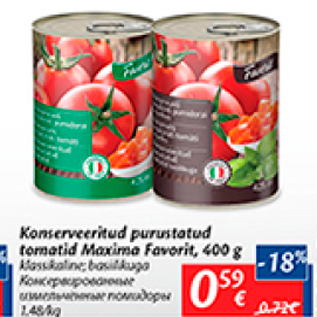 Allahindlus - Konserveeritud purustatud tomatid Maxima Favorit, 400 g