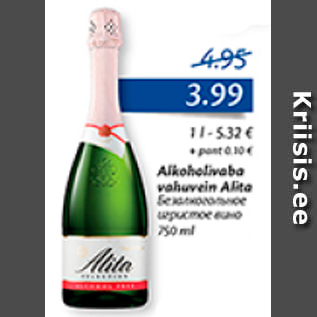 Allahindlus - Alkohoolivaba vahuvein Alita 750 ml