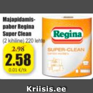 Allahindlus - Majapidamispaber Regina Super Clean