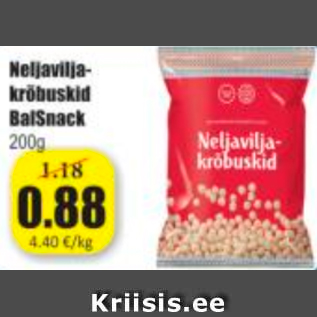 Allahindlus - Neljaviljakrõbuskid BalSnack 200 g