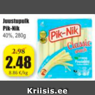 Allahindlus - Juustupulk Pik-Nik