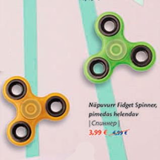 Allahindlus - Näpuvurr Fidget Spinner, pimedas helendav