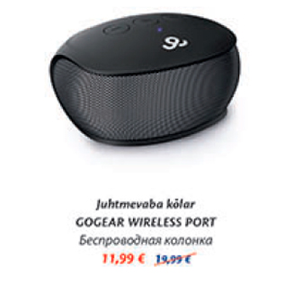 Allahindlus - Juhtmevaba kõlar GOGEAR WIRELESS PORT