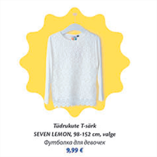 Allahindlus - Tüdrukute T-šärk SEVEN LEMON