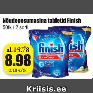 Allahindlus - Nõudepesumasina tabletid Finish