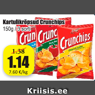 Allahindlus - Kartulikrõpsud Crunchips