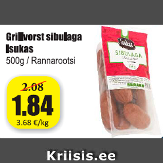 Allahindlus - Grillvorst sibulaga Isukas