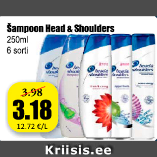 Allahindlus - Šampoon Head & Shoulders