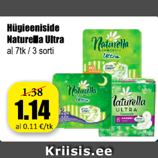 Allahindlus - Hügieeniside Naturella Ultra