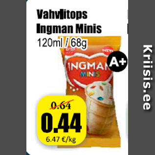 Allahindlus - Vahvlitops Ingman Minis