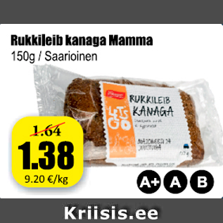 Allahindlus - Rukkileib kanaga Mamma