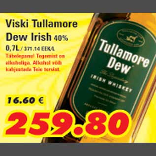 Allahindlus - Viski Tullamore Dew Irish