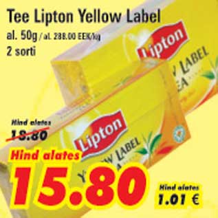 Allahindlus - Tee Lipton Yellow Label