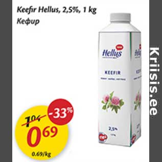 Allahindlus - Keefir Hellus, 2,5%, 1 kg