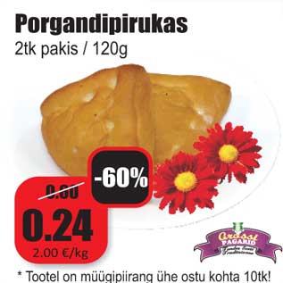 Allahindlus - Porgandipirukas 2tk pakis / 120g