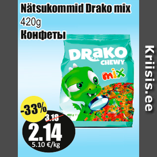 Allahindlus - Nätsukommid Drako mix 420g