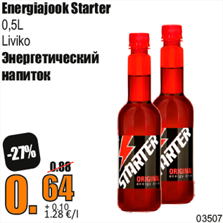 Allahindlus - Energiajook Starter 0,5L Liviko