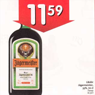 Allahindlus - Liköör Jägermeister, 35%,7О cl