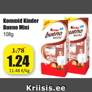 Allahindlus - Kommid Kinder Bueno Mini 108g