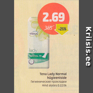 Allahindlus - Tena Lady Normal hügieeniside